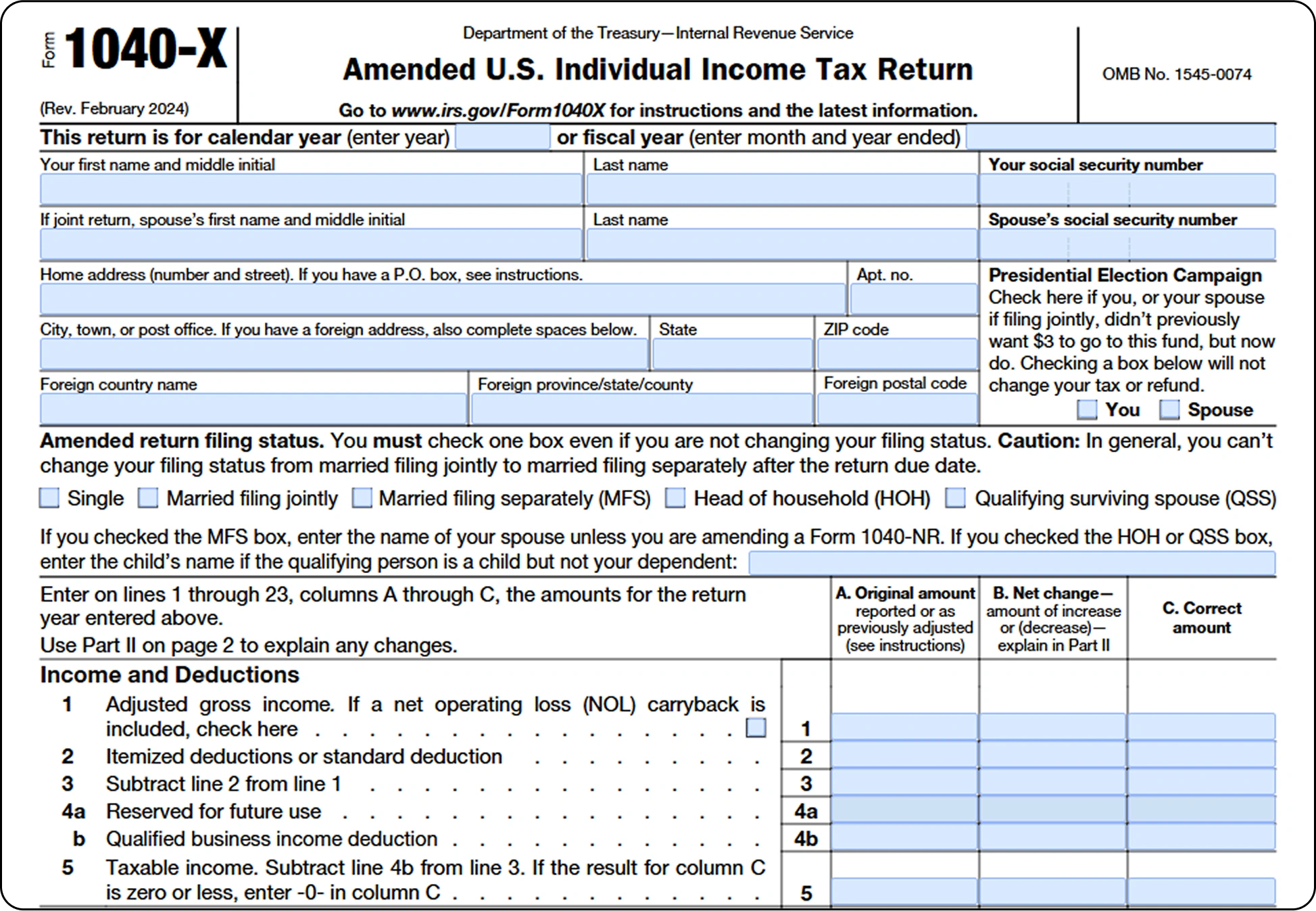 How to Sign a 1040-X Form Step by Step